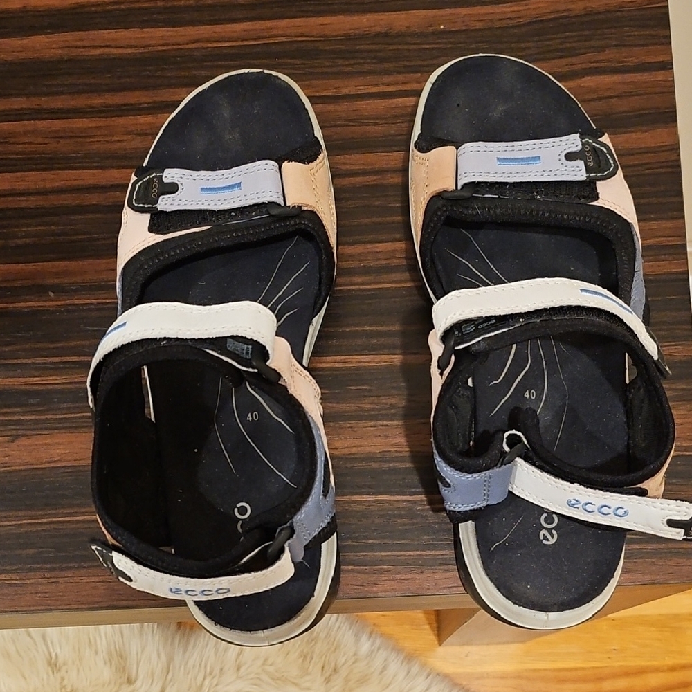 ECCO Black and Blue Sandals